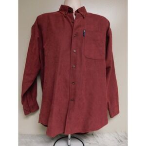 Mens Chaps Ralph Lauren Velvet texture  Button Up Long Sleeve Shirt Medium